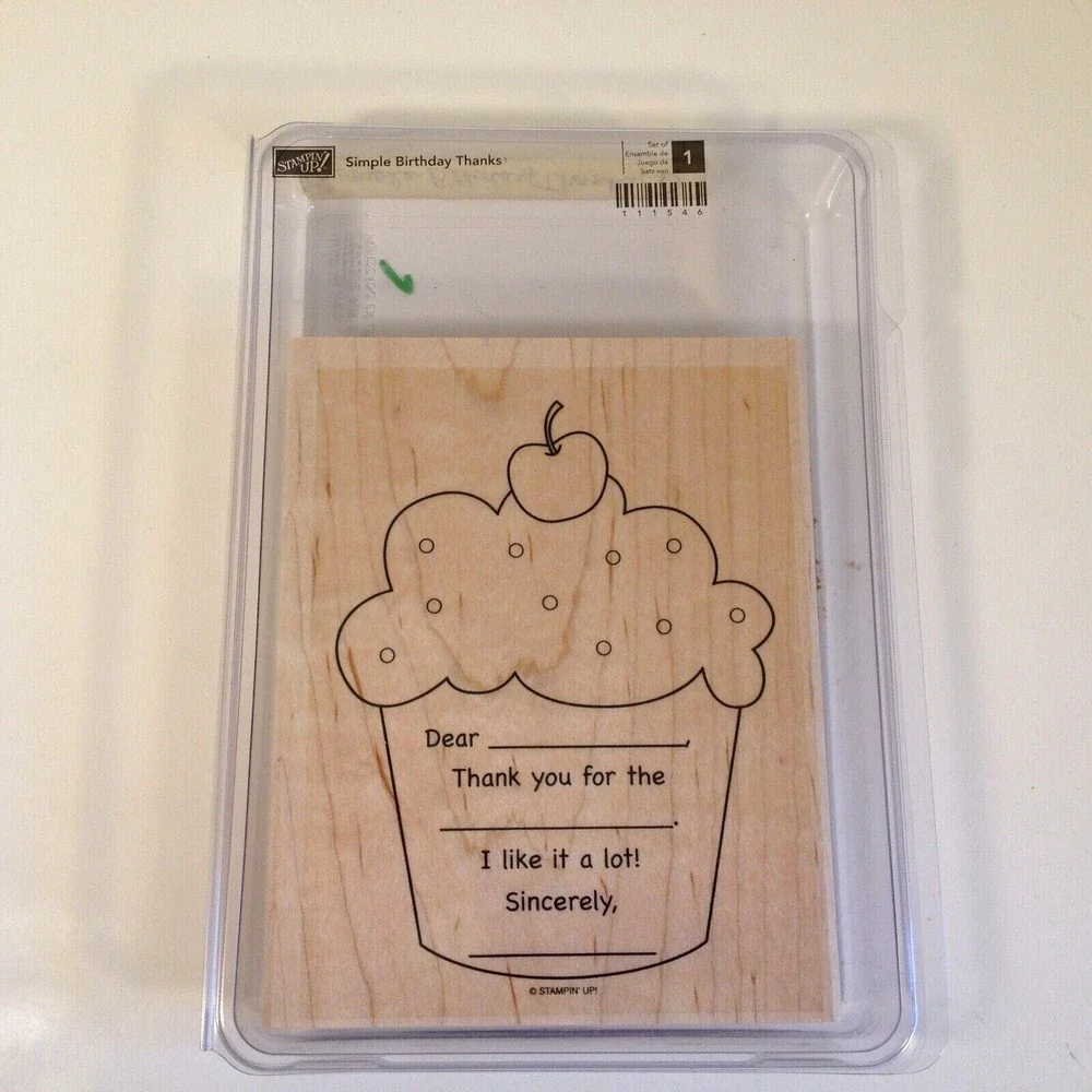 Stampin’ Up!  Simple Birthday Thanks Set of 1 Tag New Open Box #111546 Mounted